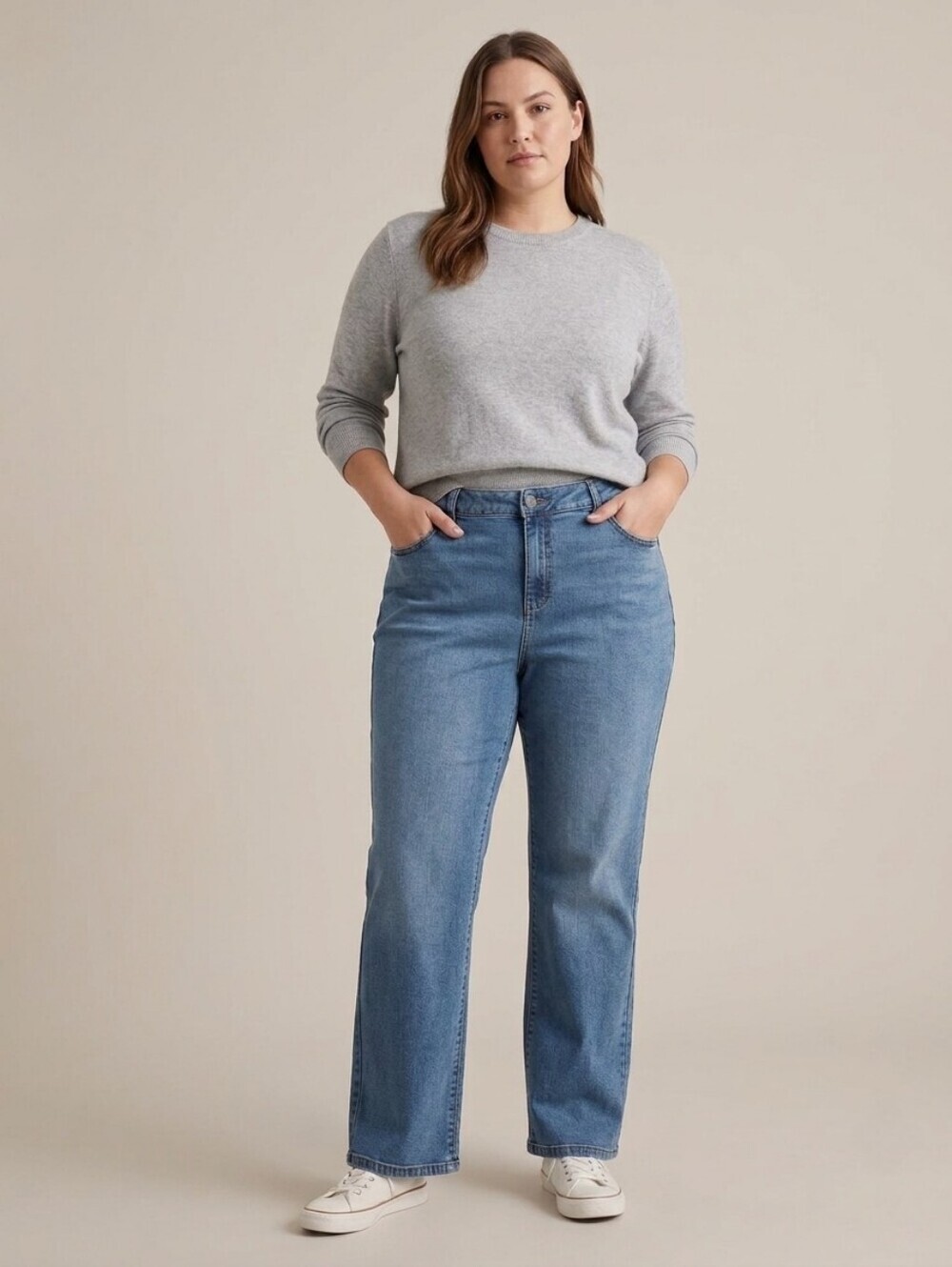 dC Jeans Blue Curvy Galbée Straight Wide Leg High Rise Denim Pants Size 20 Plus